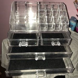 Clear acrylic makeup organizer